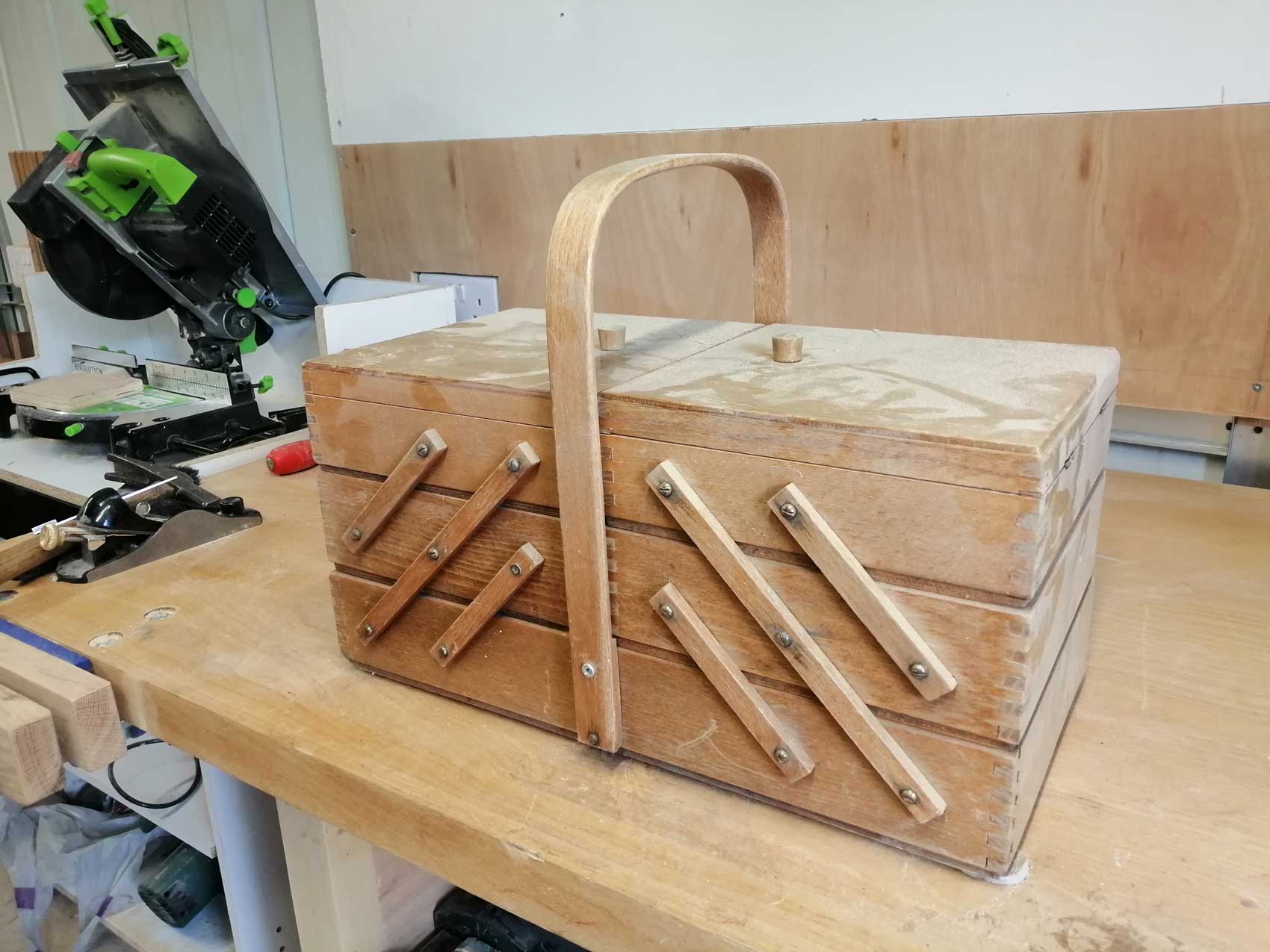 Vintage sewing box upcycle project Woodwork Matters